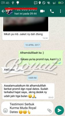 testy promil serbuk kurma muda 15