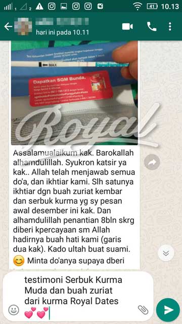 Testimoni 5 : Serbuk Kurma Muda & Sepasang Buah Zuriat Royal Dates